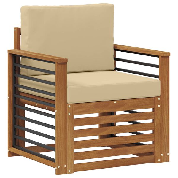 vidaXL Set vanjskih sofa Čvrsto drvo akacije i poliester Prirodna