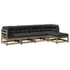 vidaXL 5-dijelni set vrtnih sofa s jastucima od impregnirane borovine