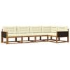 vidaXL Set vanjskih sofa 5 kom. Prirodna i krem