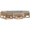 vidaXL Set vanjskih sofa s jastukom 7 pcs Prirodna i Svjetlosiva