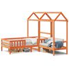 vidaXL Set kreveta i klupe s krovom vo&scaron;tano smeđi 100x200 cm borovina