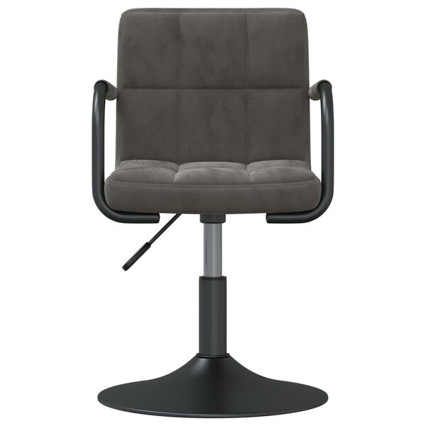 vidaXL Okretne blagovaonske stolice 2 kom tamnosive bar&scaron;unaste