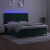 vidaXL Krevet box spring s madracem LED tamnozeleni 180x200 cm bar&scaron;un