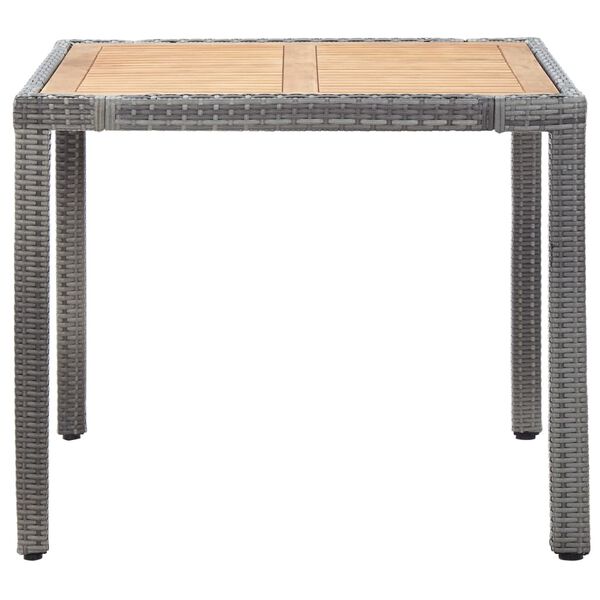 vidaXL 5-dijelni vrtni blagovaonski set od poliratana s jastucima sivi