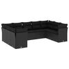 vidaXL 9-dijelni set vrtnih sofa s jastucima crni od poliratana
