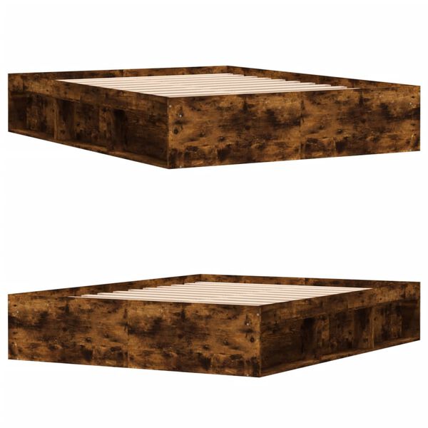 vidaXL Okvir za krevet boja dimljenog hrasta 140x200 cm