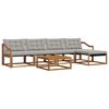 vidaXL Set vanjskih sofa s jastukom 6 pcs Prirodna i svijetlo siva