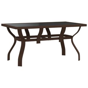 vidaXL Vrtni stol smeđe-crni 140 x 70 x 70 cm od čelika i stakla
