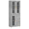 vidaXL Visoka komoda siva betona 69,5x34x180 cm od konstruiranog drva