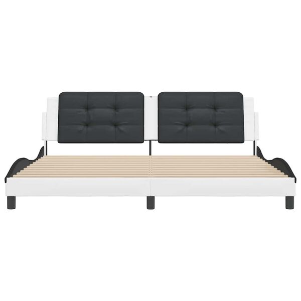 vidaXL Okvir za krevet bez madraca Zadar bijelo-crni 200x200cm umjetna koža
