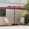 vidaXL Vrtni suncobran Bordeaux Crvena 385 x 209 x 244 cm Poliester