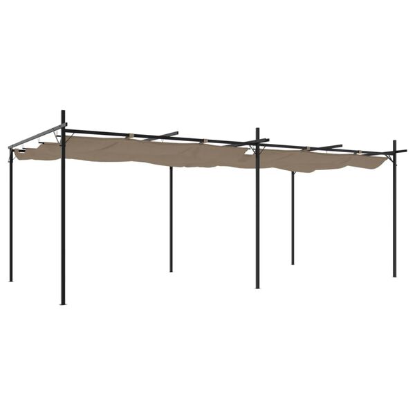 vidaXL Pergola s pomičnim krovom smeđesiva 589x292x230 cm