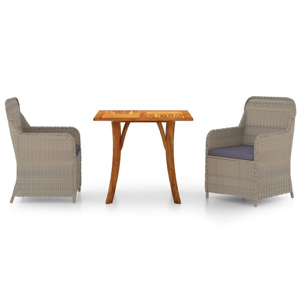 vidaXL 3-dijelni vrtni blagovaonski set smeđi