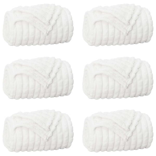 vidaXL Pokrivači za bacanje 6 pcs Bijelo 200 x 150 cm Runo