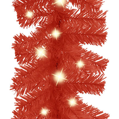 vidaXL Božićna girlanda s LED svjetlima 10 m crvena