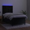 vidaXL Krevet box spring s madracem LED crni 80 x 200 cm bar&scaron;unasti