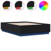 vidaXL Okvir za krevet s LED svjetlima crni 120 x 190 cm drveni