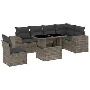 vidaXL 7-dijelni set vrtnih sofa sivi od poliratana