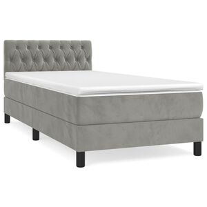 vidaXL Box spring krevet s madracem svjetlosivi 100x200 cm bar&scaron;unasti