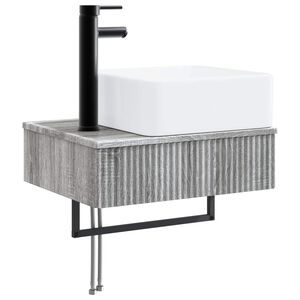 vidaXL Zidni sudoper Siva Sonoma 53 x 35 x 39 cm Konstruirano drvo