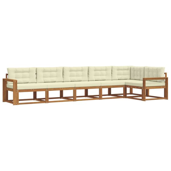 vidaXL Set vanjskih sofa s jastukom 6 pcs Prirodna i krem