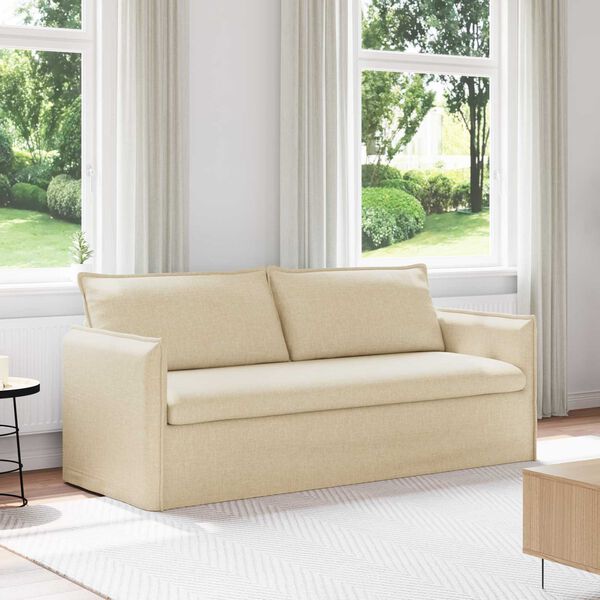 vidaXL Sofa Krema 196 x 82 x 85 cm tkanina
