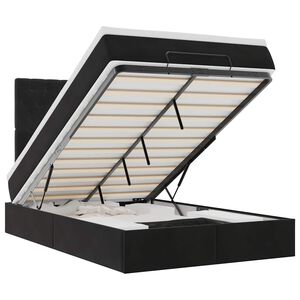 vidaXL Otomanski okvir kreveta s madracima crni 120x190 cm bar&scaron;unasti