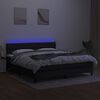 vidaXL Krevet box spring s madracem LED crni 180x200 cm od tkanine