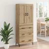vidaXL Highboard s ladicama 2 pcs Umjetnički hrast Konstruirano drvo