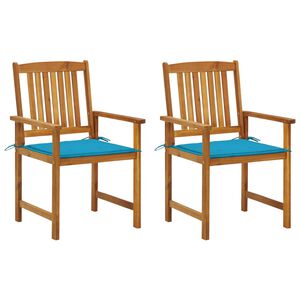 vidaXL Vrtne stolice s jastucima 2 kom od masivnog drva bagrema