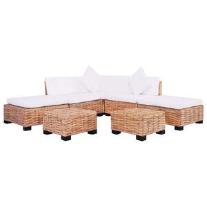 vidaXL Sofa Set 18 kom Prirodni Ratan