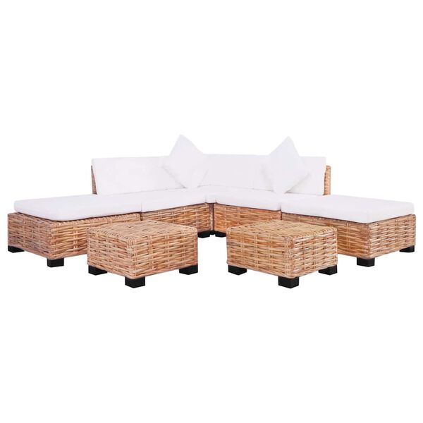 vidaXL Sofa Set 18 kom Prirodni Ratan