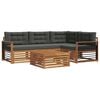 vidaXL Set vanjskih sofa s jastukom 5 pcs Prirodna i antracit