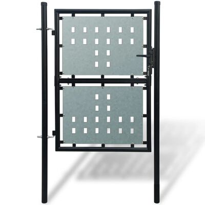 vidaXL Crna jednostruka vrata za ogradu 100 x 200 cm