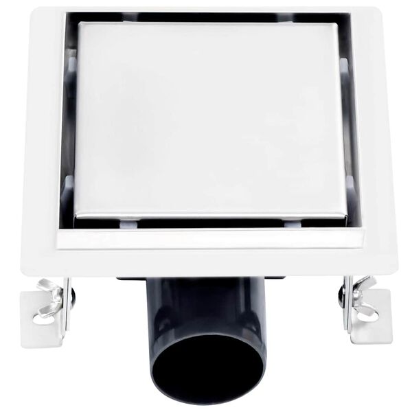 vidaXL Odvod za tu&scaron; s poklopcem 2-u-1 15 x 15 cm od nehrđajućeg čelika