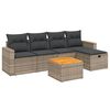 vidaXL 6-dijelni set vrtnih sofa od poliratana s jastucima sivi