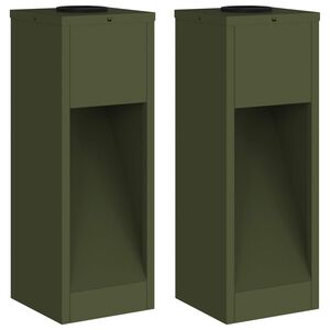 vidaXL Solarna LED svjetiljka za stazu 2 pcs Maslinasto zelena