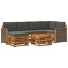 vidaXL Set vanjskih sofa 6 kom. Prirodna i antracit