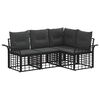 vidaXL Set vanjskih sofa 4 pcs Crna i tamno siva Poliester