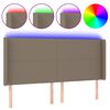 vidaXL LED uzglavlje smeđesivo 163 x 16 x 118/128 cm od tkanine