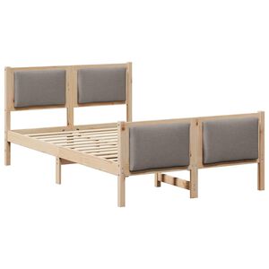 vidaXL Krevetna konstrukcija Sivo-smeđa 120 x 200 cm tkanina