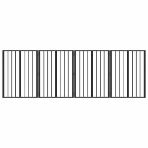 vidaXL Vrata za pse 4 kom. Crna 60 x 80 cm Pocinčani čelik