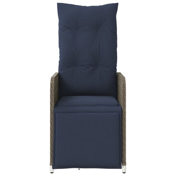 vidaXL Vrtne stolice s naslonom 2 kom s jastucima sive boje poliratana