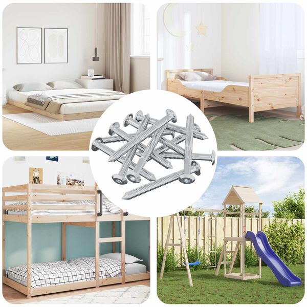 vidaXL Vijak 12 pcs Srebrno M6 x 60 mm Čelik