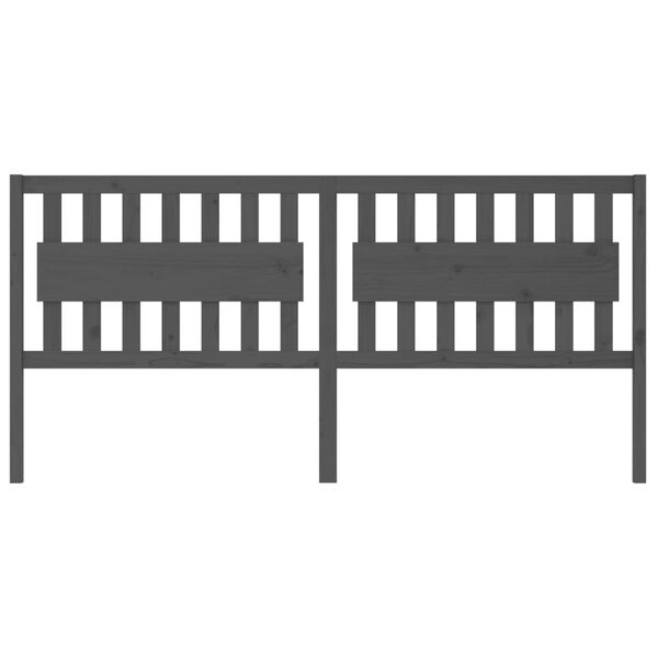 vidaXL Uzglavlje za krevet sivo 205,5 x 4 x 100 cm od masivne borovine