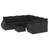 vidaXL 9-dijelni set vrtnih sofa s jastucima crni od poliratana