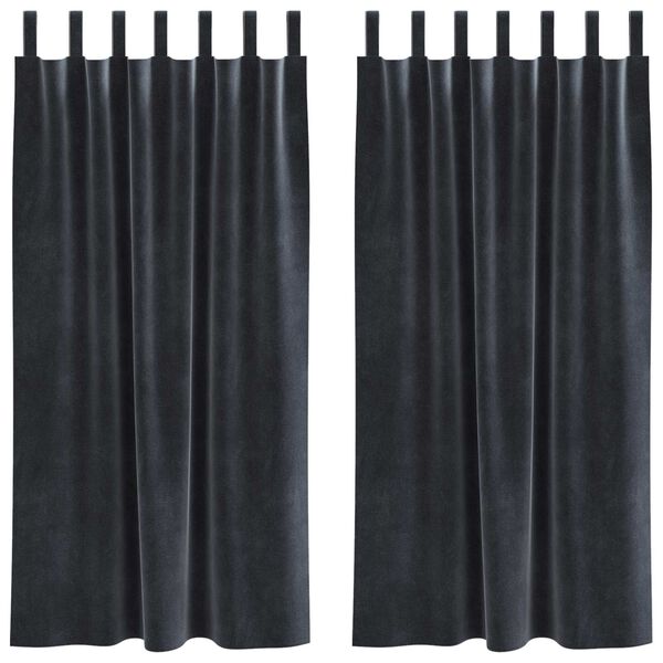 vidaXL Zavjese za zamračivanje 2 pcs Tamno siva 140 x 175 cm Baršun