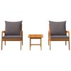 vidaXL Bistro set 3 pcs Smeđa 59.5 x 65 x 72 cm Čvrsto drvo akacije