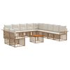 vidaXL Set vanjskih sofa 12 kom. 11-sjedala Prirodna i krema bijela