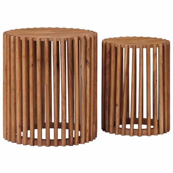 vidaXL Set pomoćnih stolića s pohranom s vratima Smeđa 40 x 40 x 45 cm